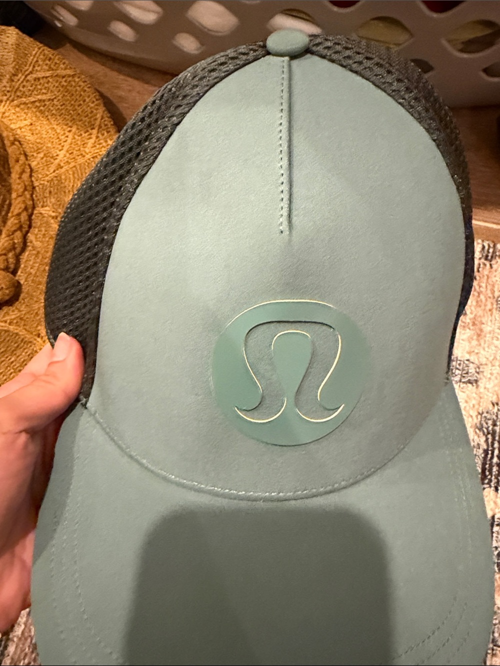lululemon athletica unisex  Mint Green Logo Mesh Trucker Cap